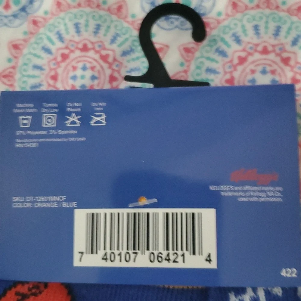 2/$8 🧦Men 6-12 Socks Frosted Flakes Crew Socks One Pair Blue Kellogg's NEW - Picture 3 of 3
